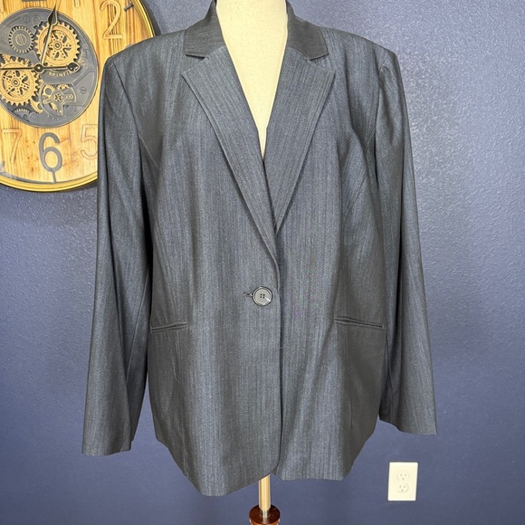 Jones Studio Navy Suit Jacket Blazer Plus Size 22W - Picture 1 of 7